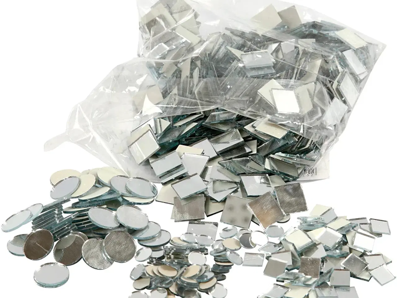 Billede 1 - Spejlmosaik, diam. 10-18 mm, tykkelse 2 mm, 1900stk./ 1 pk.