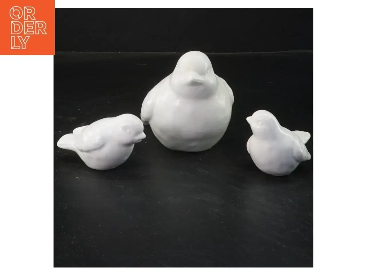 Billede 2 - Hvide keramik fuglefiguriner fra Home Art (str. 11 og 7 cm)