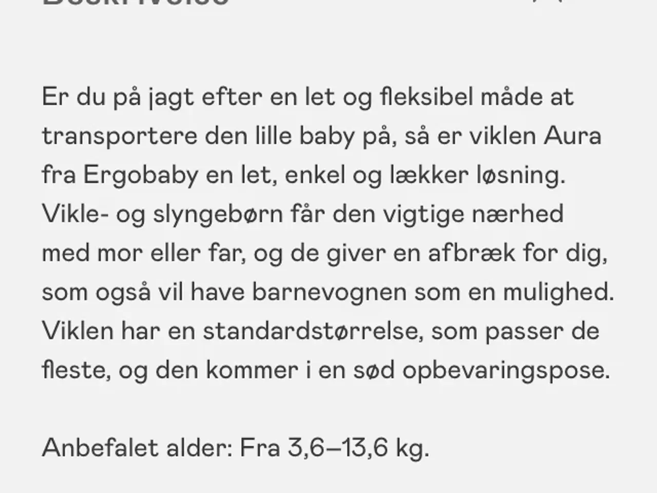 Billede 3 - Ny Ergobaby Aura vikle