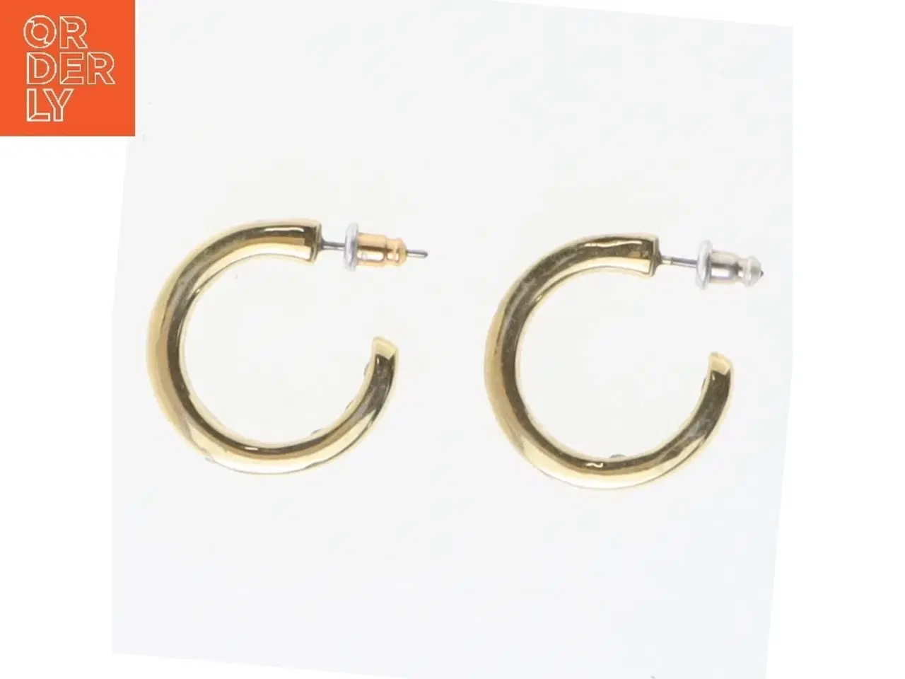 Billede 3 - Guld hoop øreringe med sten (str. Ø 2 cm)