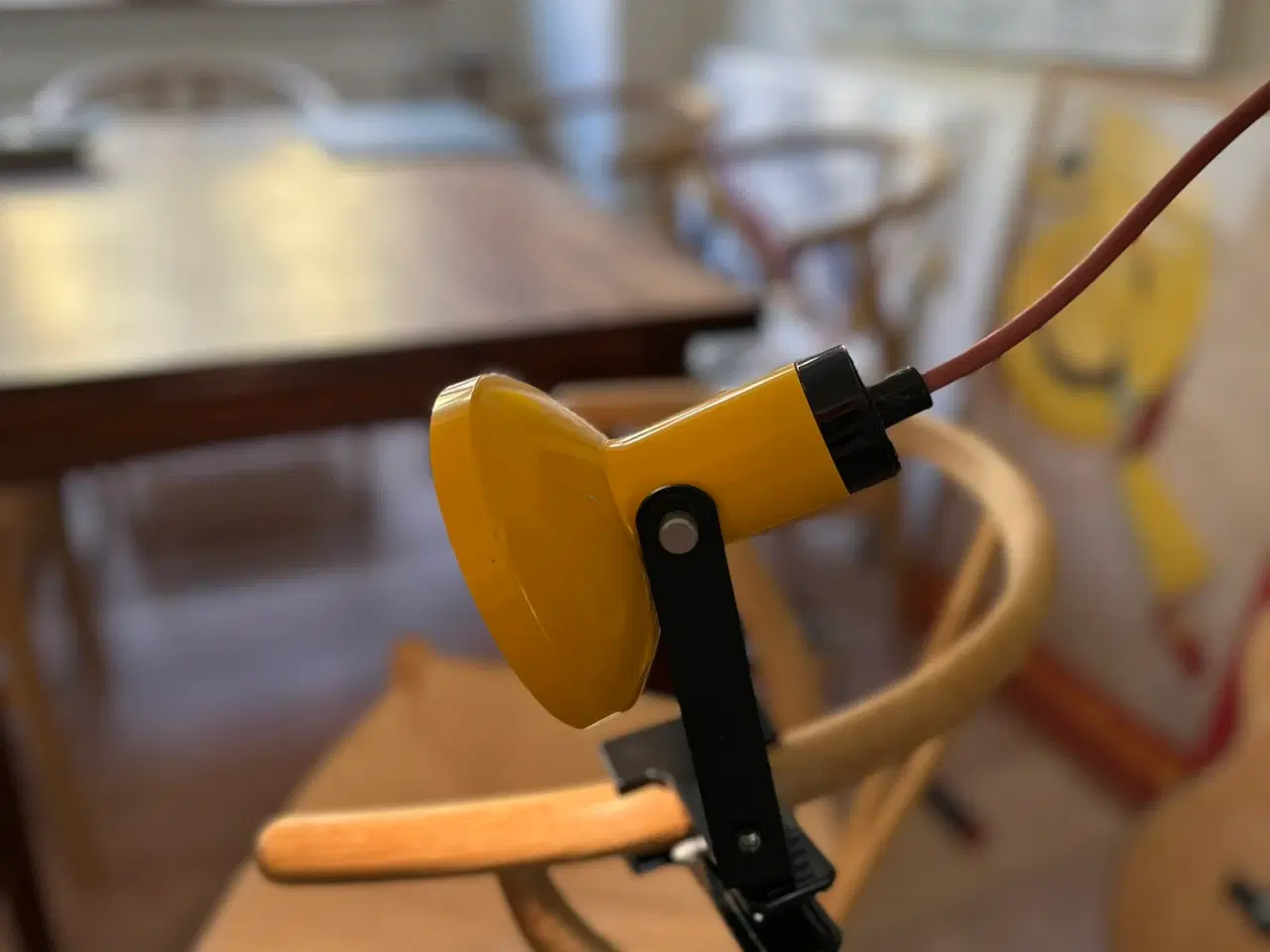 Billede 2 - Gul retro klemme-lampe / bordlampe / væglampe