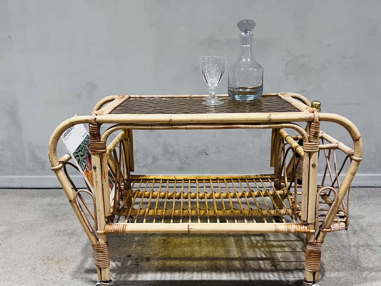 Billede 1 - Rullebord, bambus, barvogn, 1960’ 70’