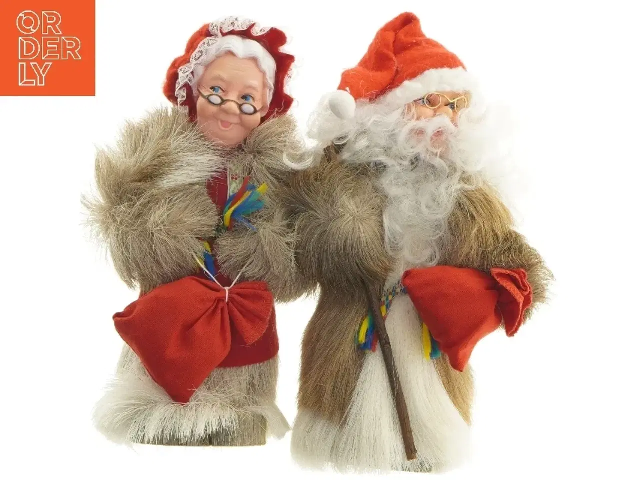 Billede 1 - Julemand og konen figurer i rensdyrskind(str. 25 cm)
