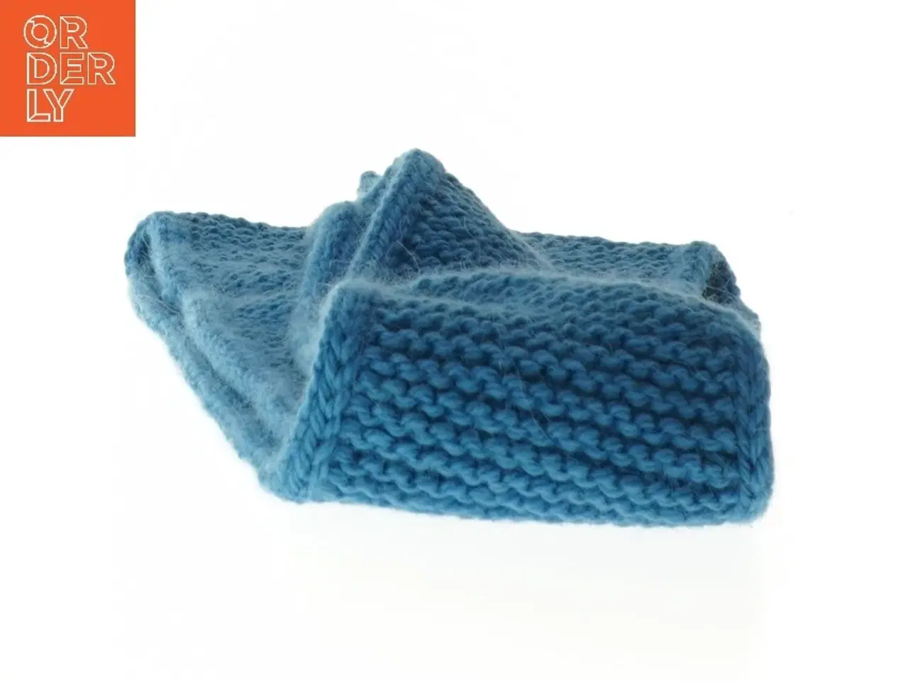 Billede 3 - Blåt strikket tørklæde (str. 108x16 cm)