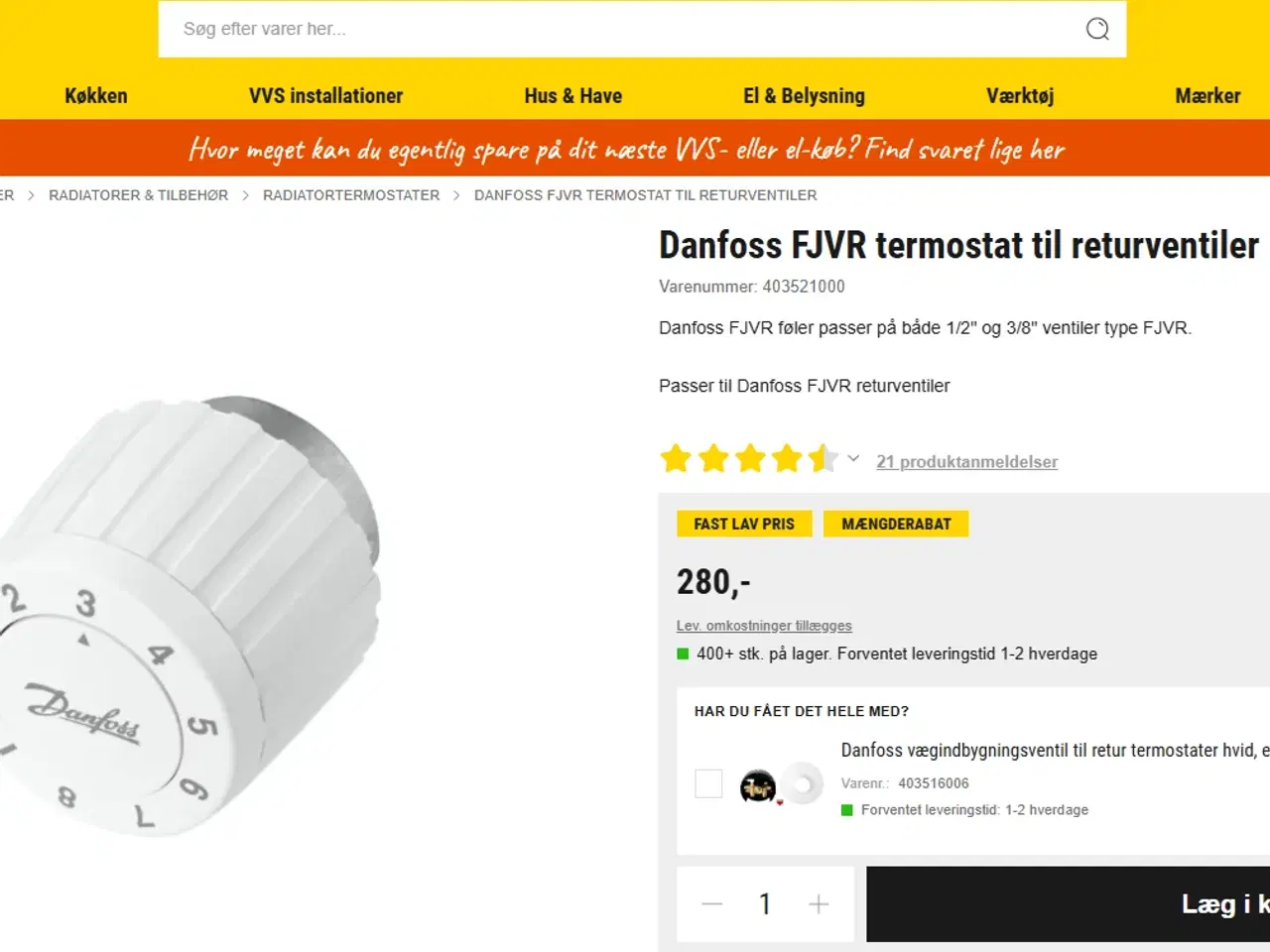 Billede 5 - Danfoss FJVR termostat til returventiler