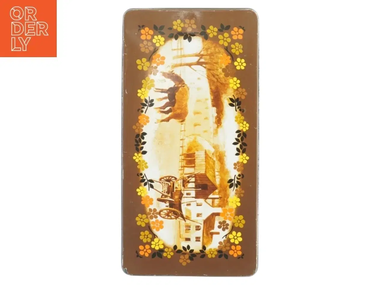 Billede 4 - Vintage metalkasse med landskabsmotiv (str. 23,5x12x9 cm)