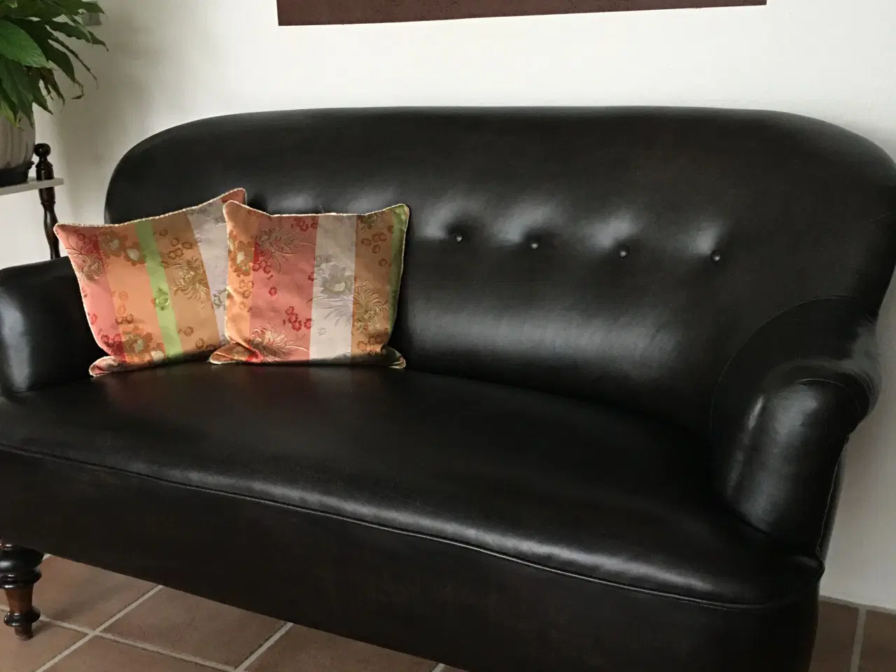 Billede 1 - Lædersofa med meget fint skind