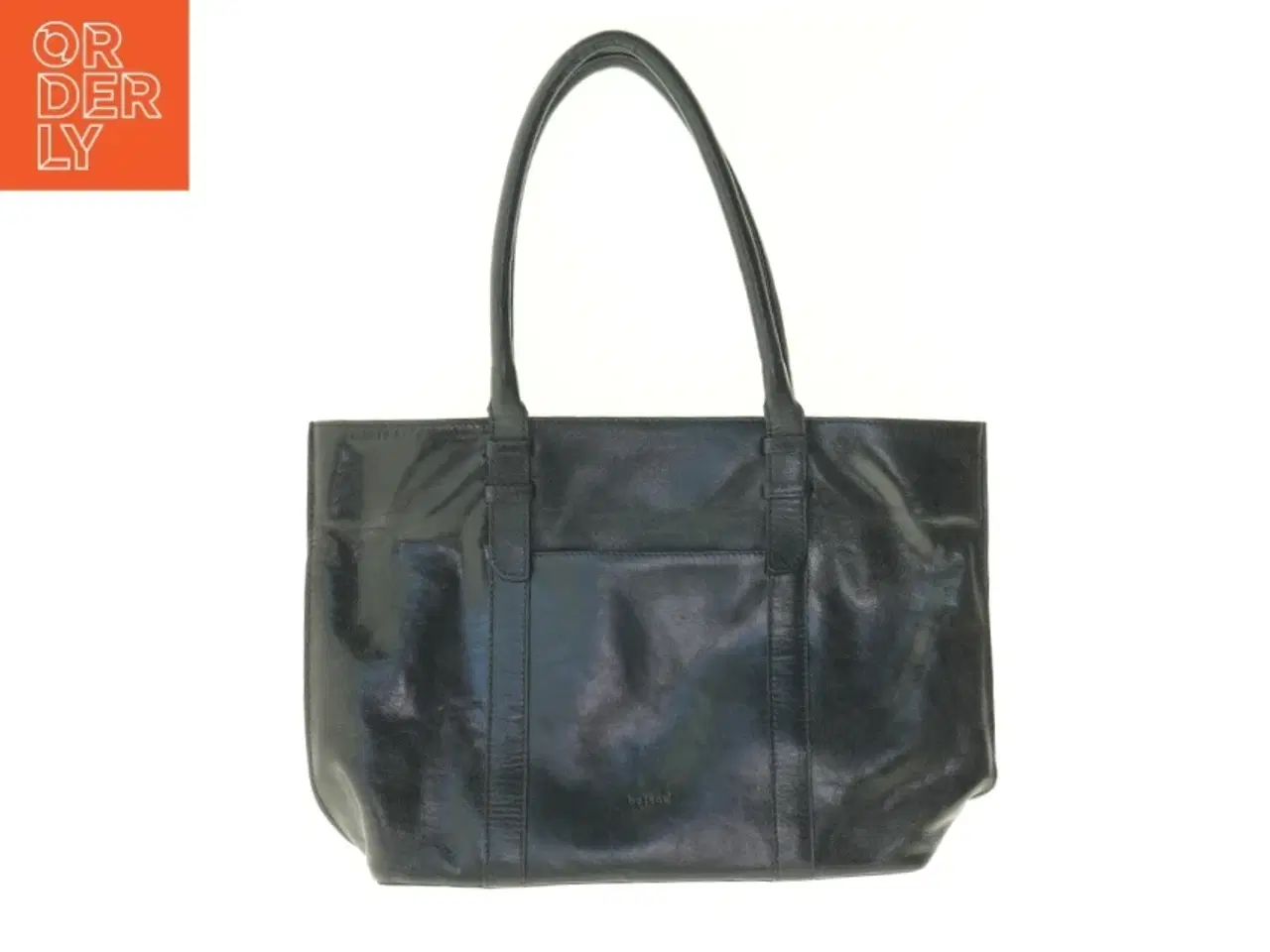 Billede 1 - Sort læderhåndtaske fra Belsac (str. 28 x 42 x 10 cm)