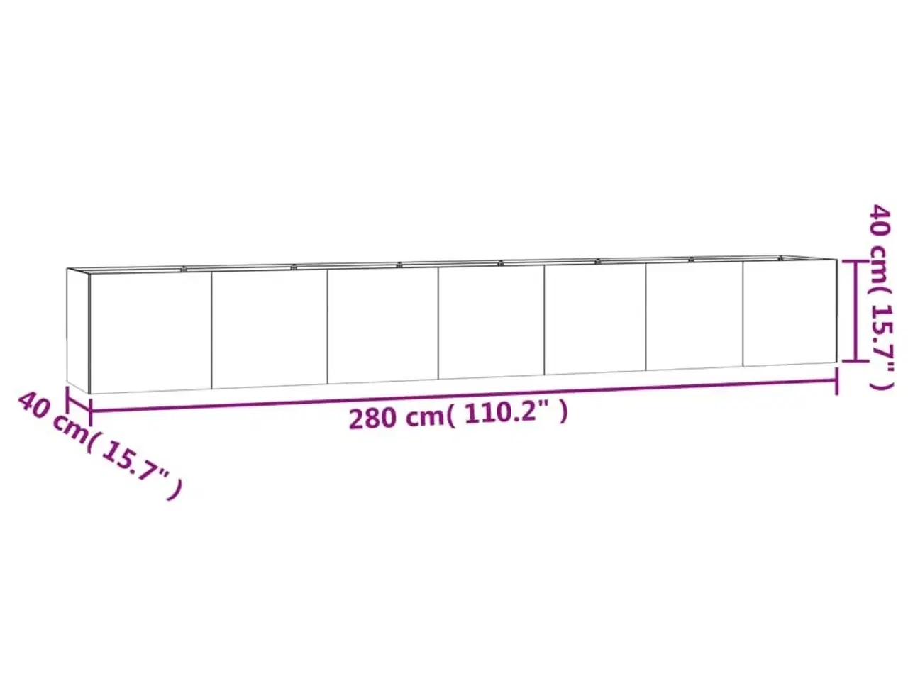 Billede 6 - Højbed 280x40x40 cm cortenstål