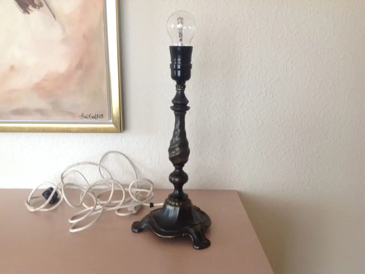 Billede 1 - Antik bordlampe