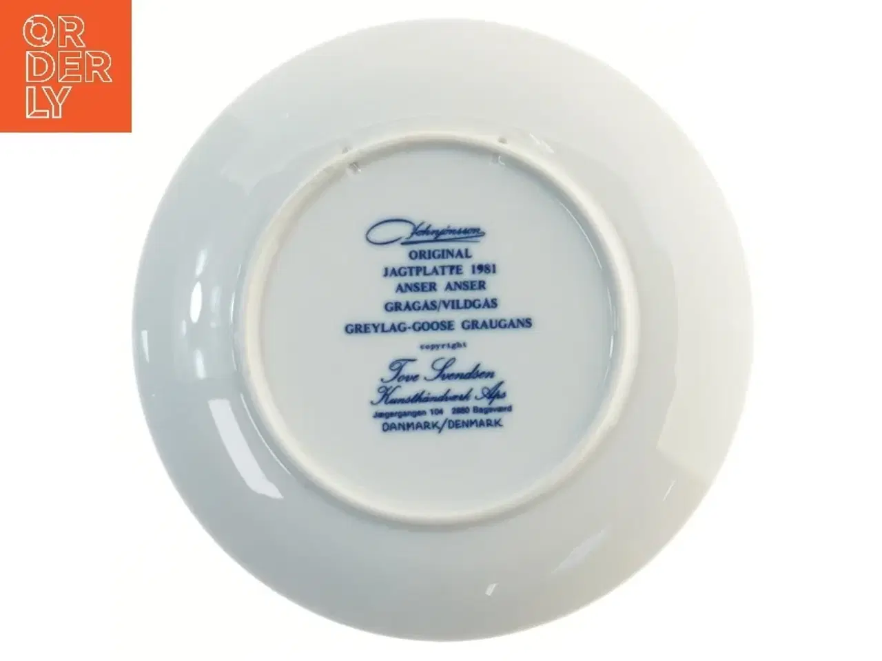 Billede 2 - Porcelænsjagtplatte 1981 fra Tove Svendsen (str. Ø 19,5 cm)