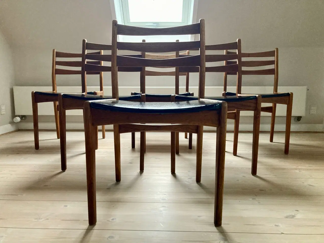 Billede 4 - 6 (7) teak / eg stole 60’erne Slagelse Møbelværk m