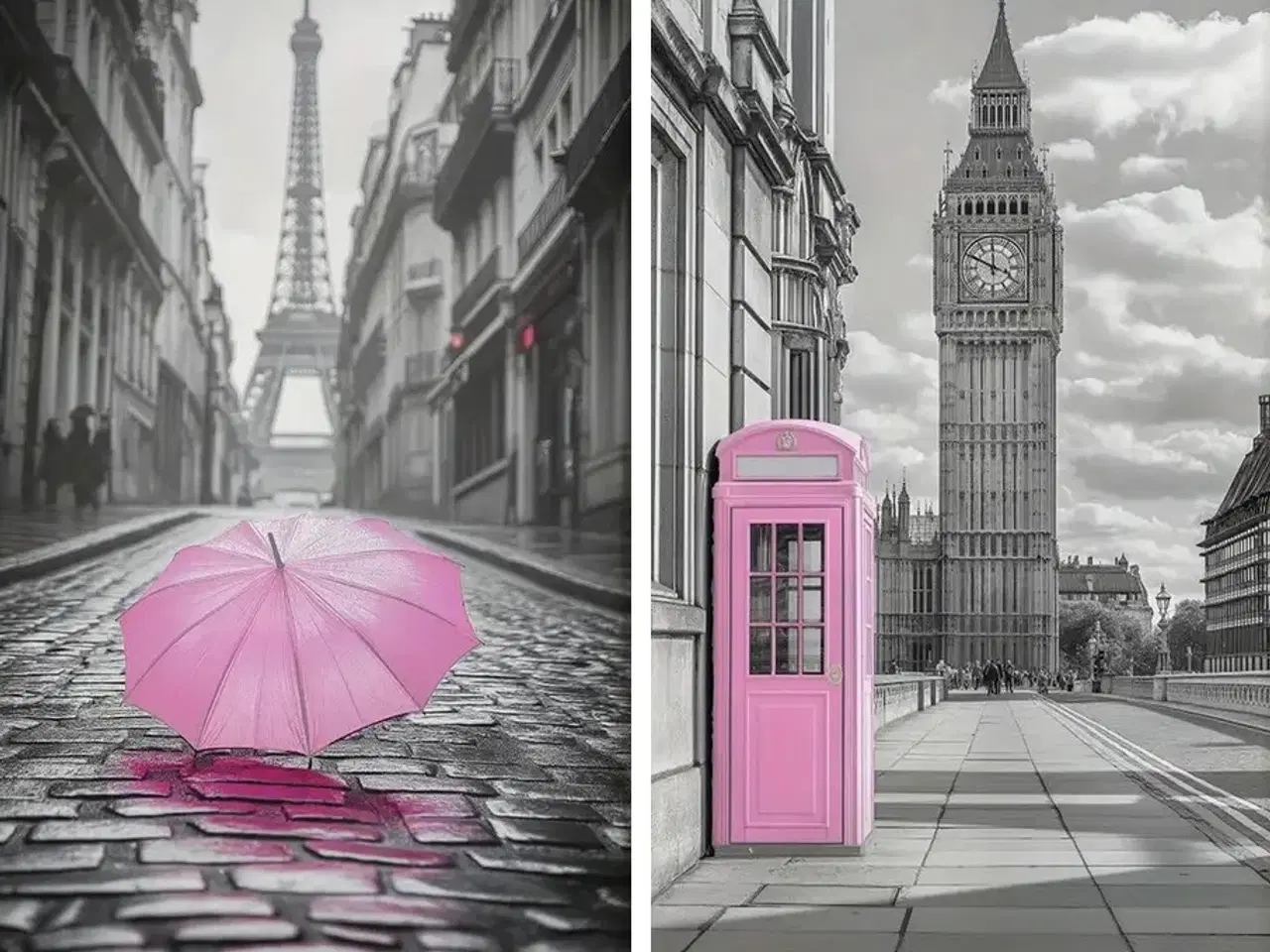 Billede 1 - * Lærredsmalerier/tryk; Paris og London - so chic