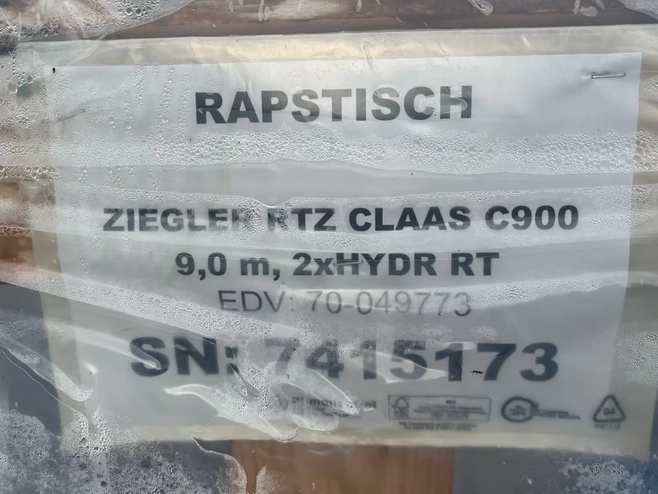 Billede 2 - CLAAS 9000mm raps fortsats bord til Claas C900 med sideknive