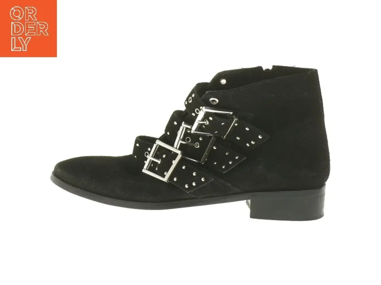 Billede 1 - Sort ankelstøvle med spænder fra Topshop (str. 40 )