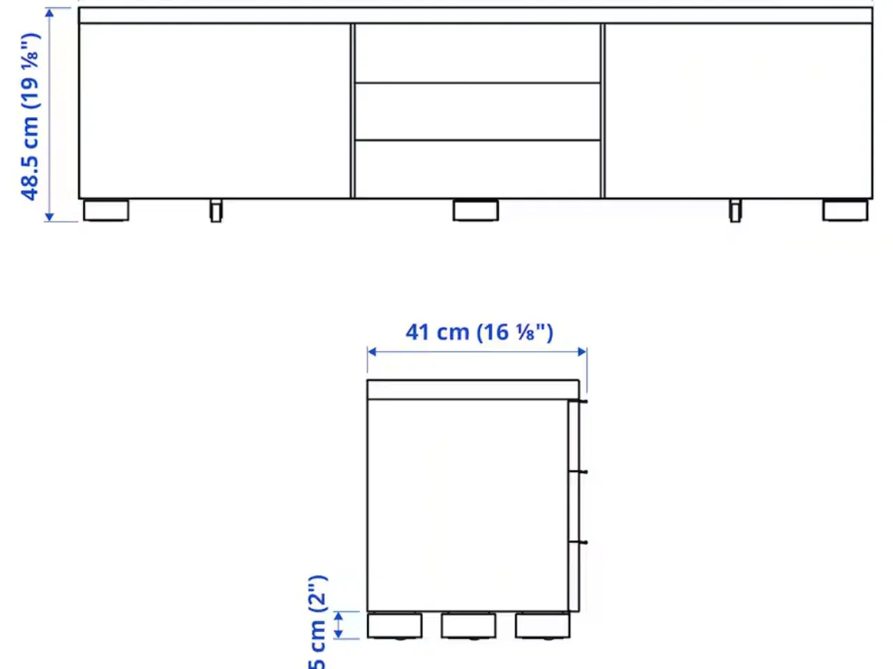 Billede 4 - Tv-bord med glasplade + overskab