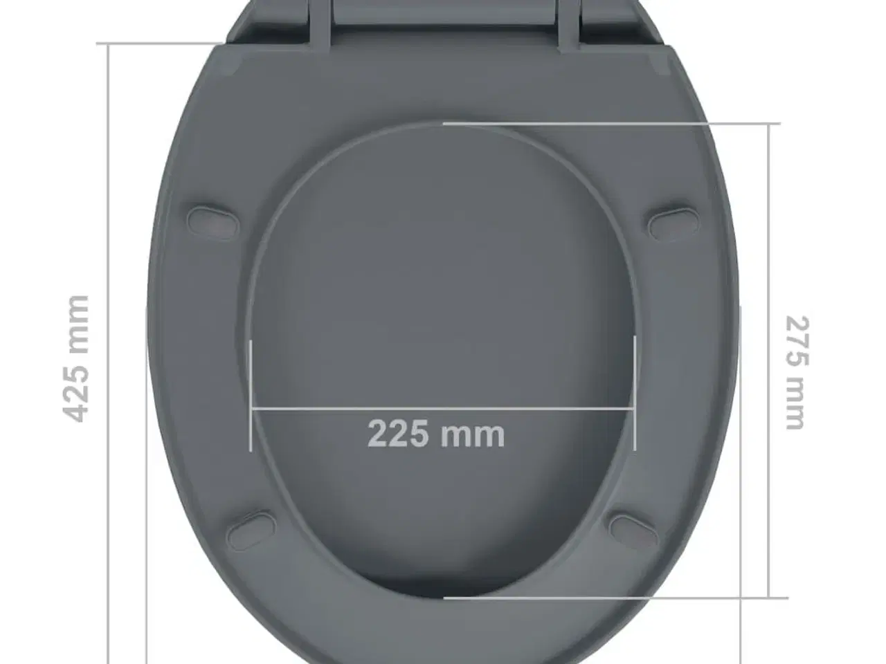 Billede 9 - Toiletsæde med soft close og  quick release-funktion oval grå
