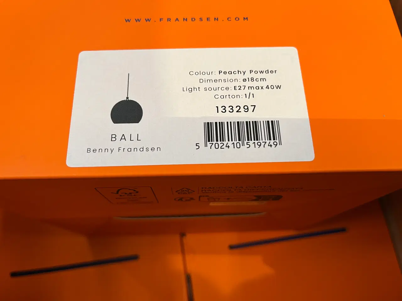 Billede 4 - Frandsen Ball Orange Ø18 cm