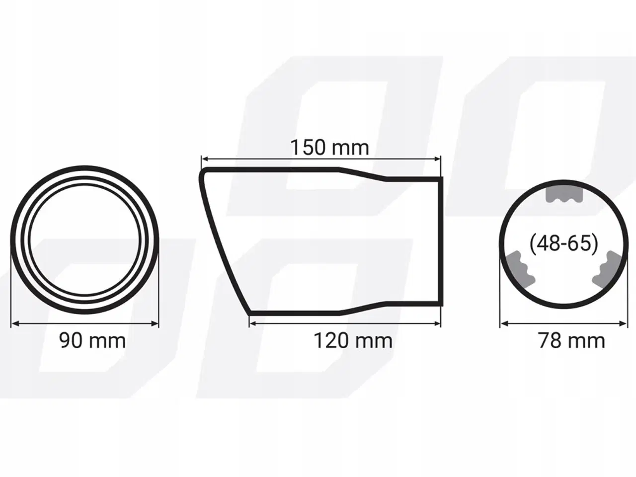 Billede 2 - NY! 90mm Carbon / Sort Rørendestykke