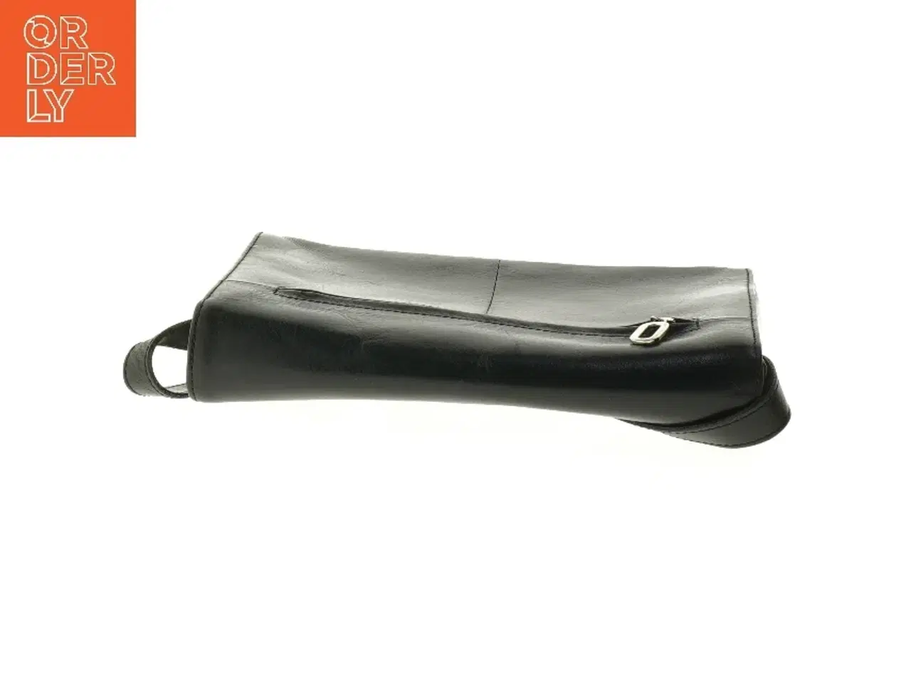 Billede 4 - Sort læder skuldertaske (str. 26 x 19 cm)