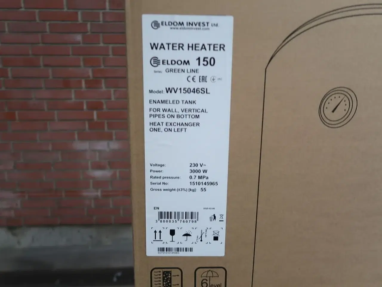 Billede 3 - Eldom Combi varmtvandsbeholder 120 L - Væghængt