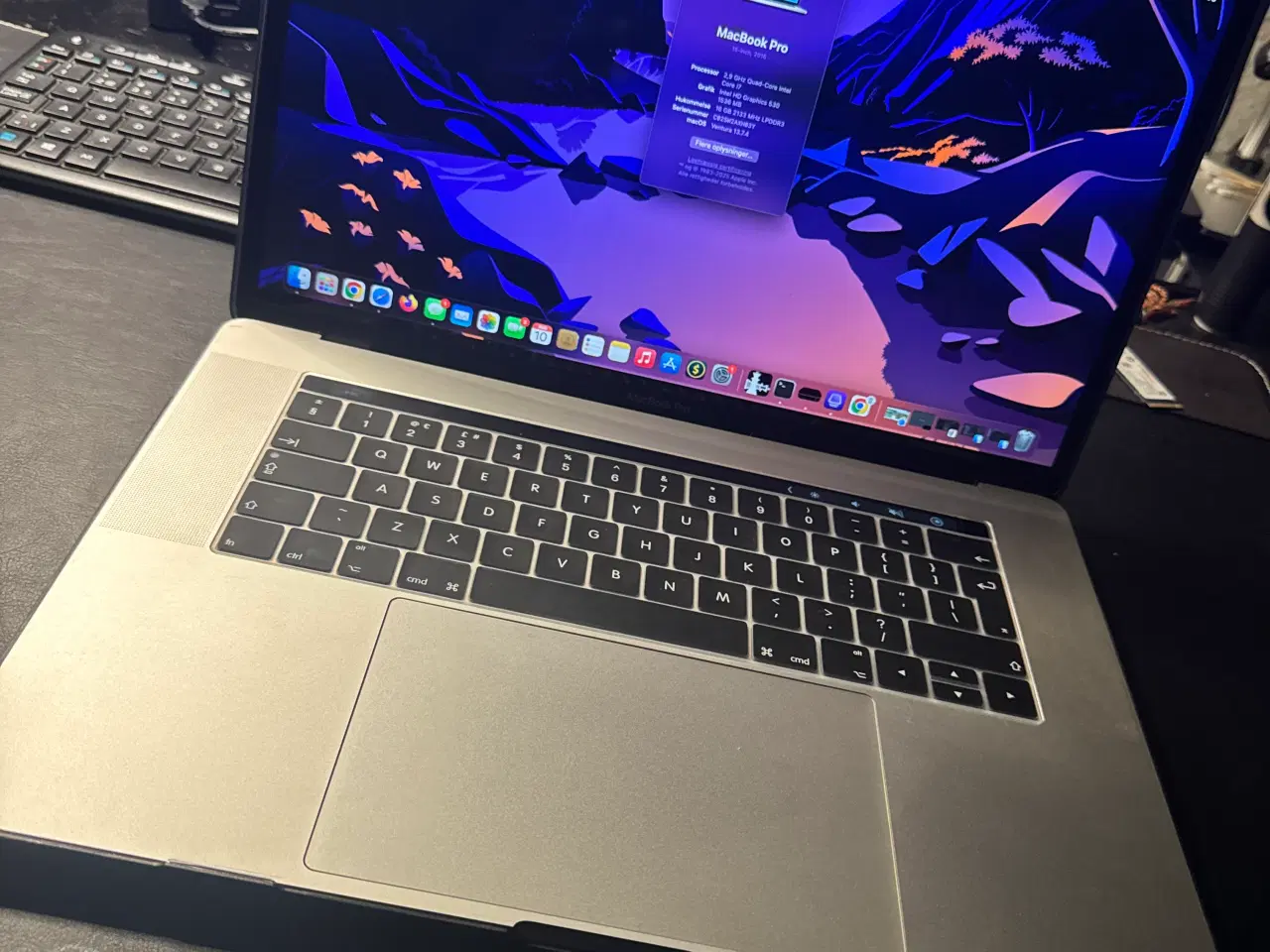Billede 1 - Macbook Pro 15" Touchbar spacegrey 512GB I7 A1707