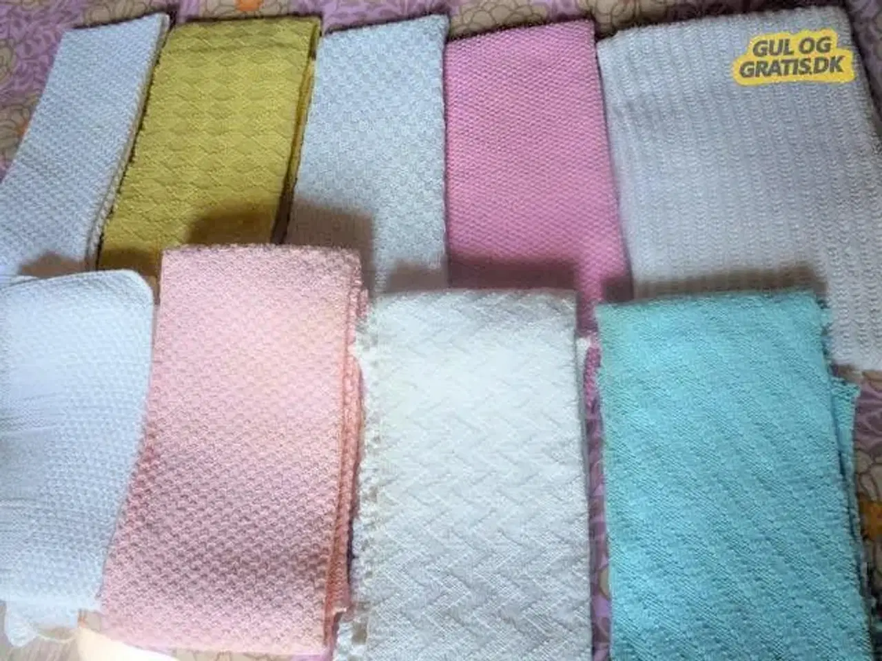 Billede 1 - Retro, fine håndstrikkede håndklæder