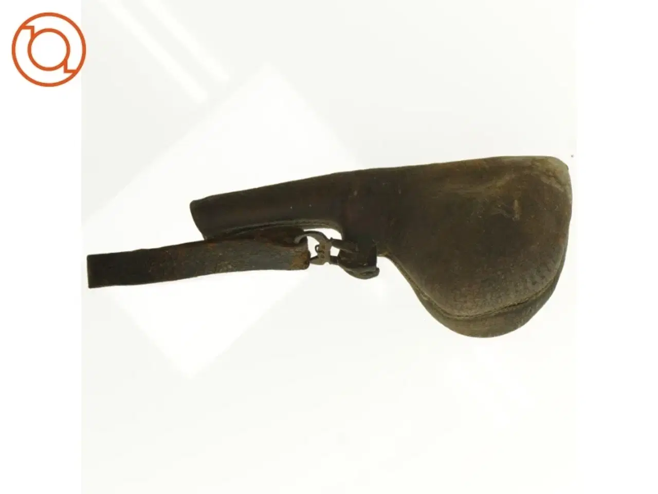 Billede 1 - Antik Læder Vand Beholder med rem (str. 23 x 9 cm)