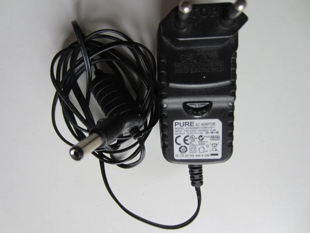 Billede 1 - Original PURE strømforsyning / lader +9VDC 1.5A