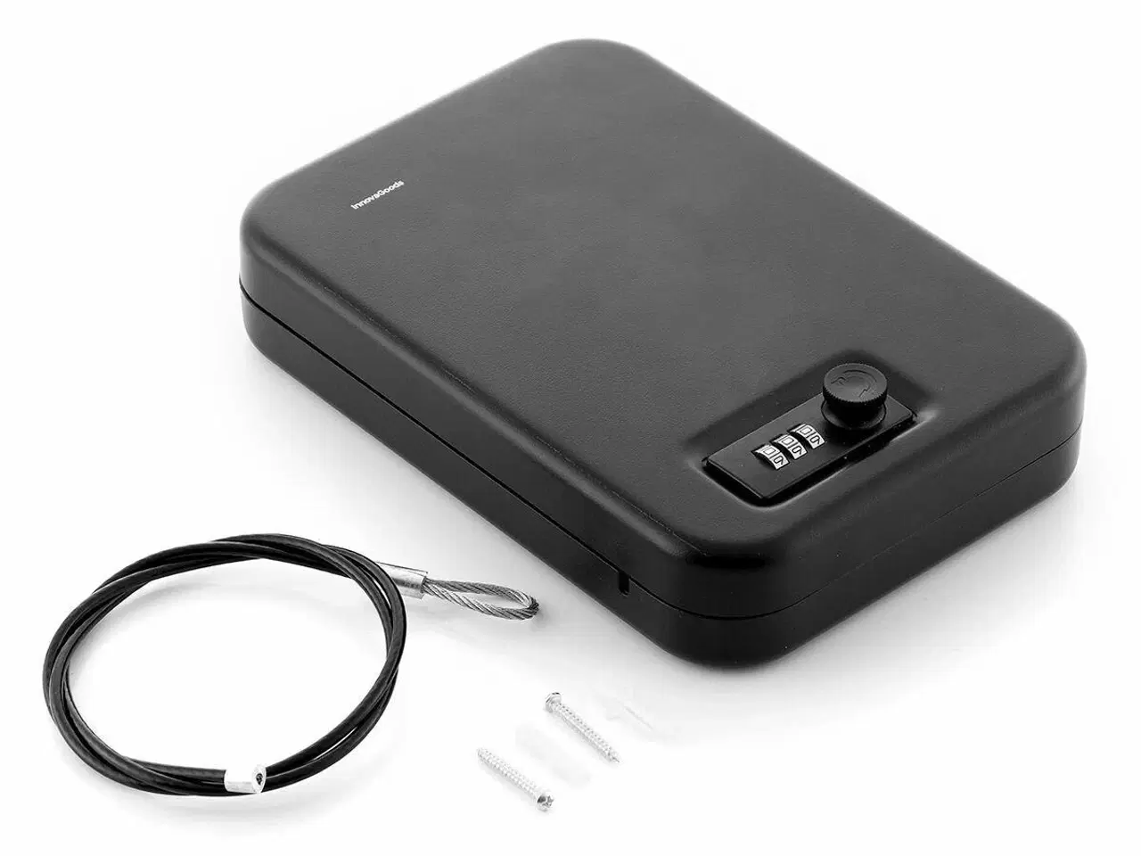 Billede 4 - Sikkerhedsboks med kombinationslås - Prisaven, bærbar med stålkabel (sort)