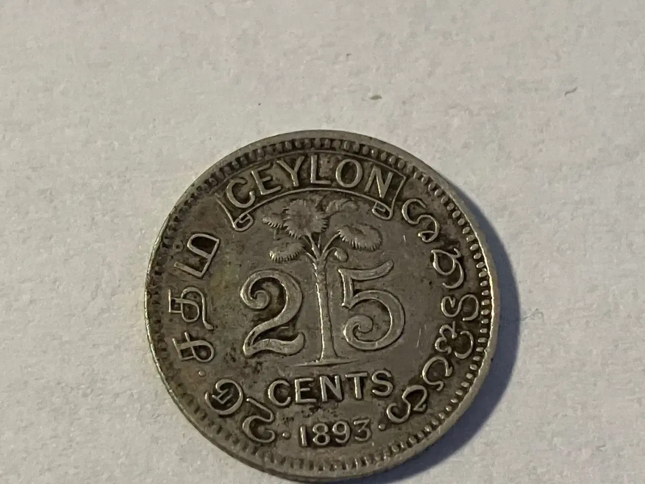 Billede 1 - 25 Cents Ceylon 1893