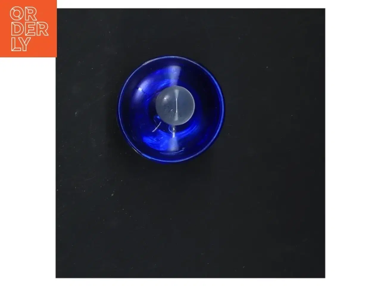 Billede 4 - Blå glasflaske med prop (str. 11x6 cm)