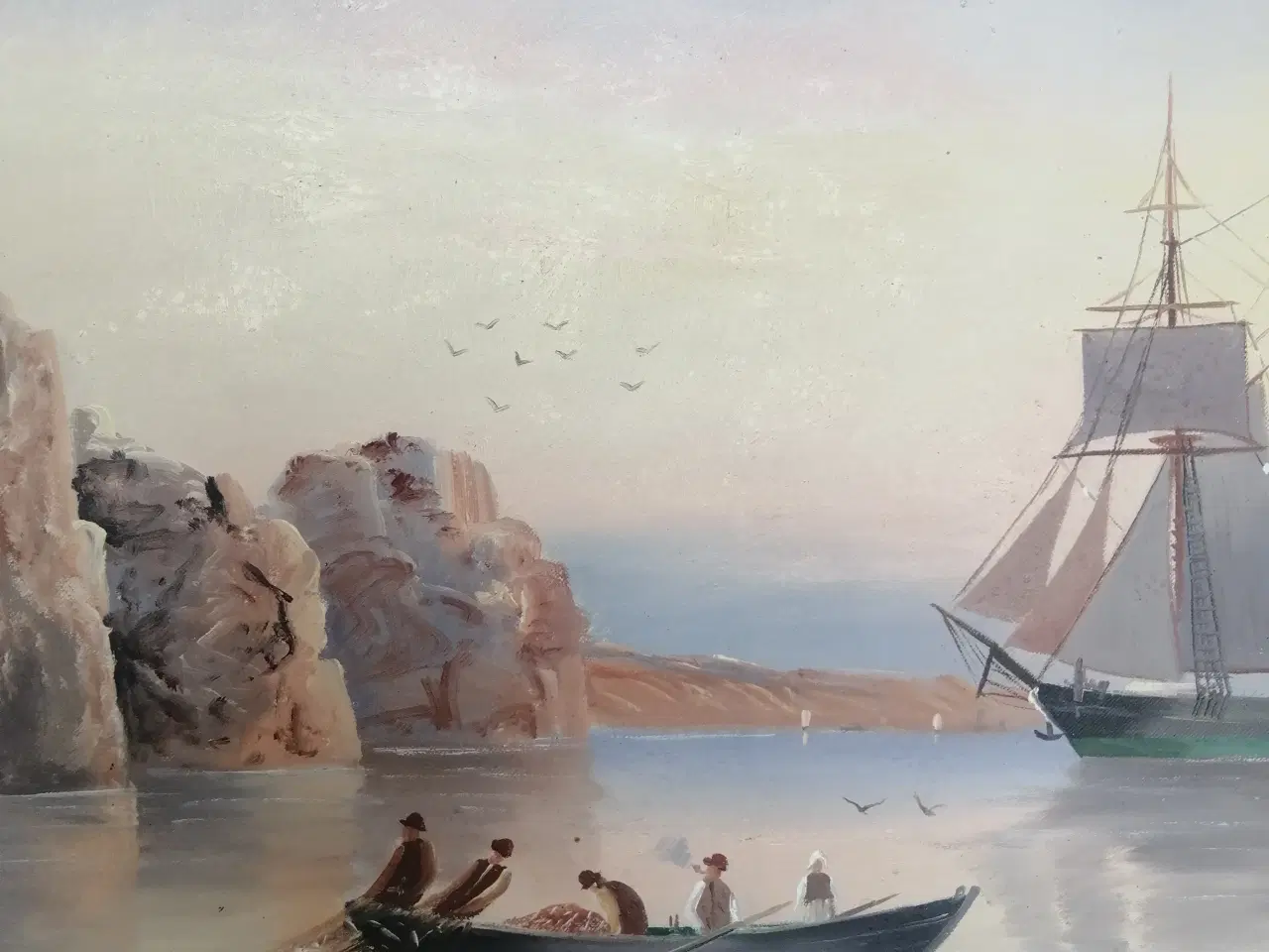 Billede 4 - Fantastisk smukt oliemaleri i fine lilla nuancer