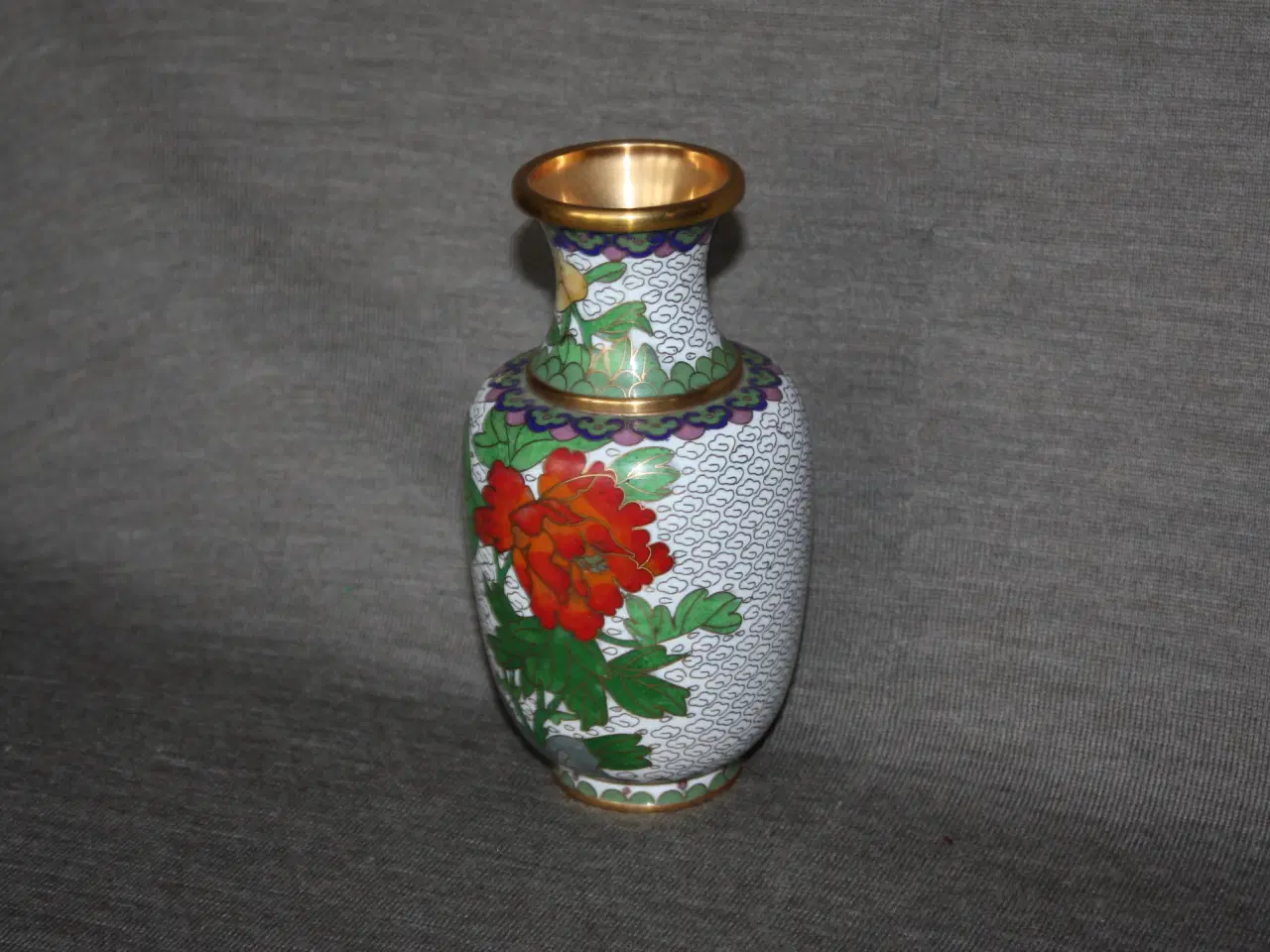 Billede 3 - Kinesisk cloisonne vase højde 13,5 cm