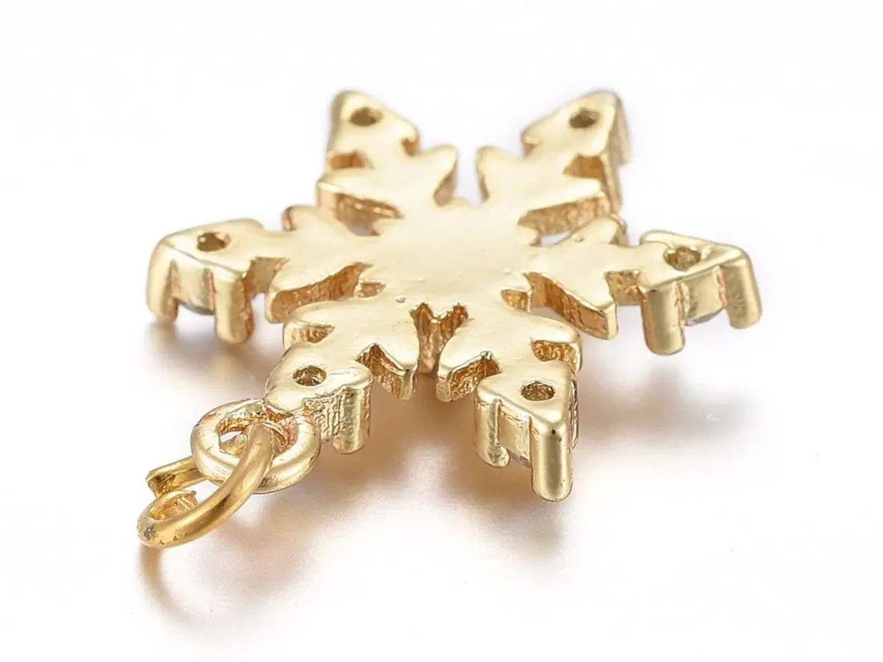 Billede 4 - Jule-øreringe med snefnug, med klare Cubic Zirconi