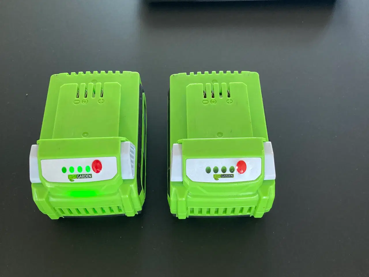 Billede 2 - To batterier og oplader til GARDEN el plæneklipper