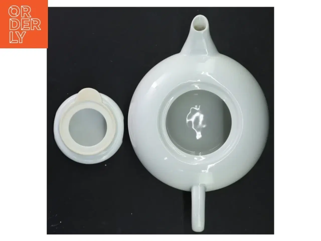 Billede 3 - Hvid tekande i porcelæn (str. 27x9 cm)