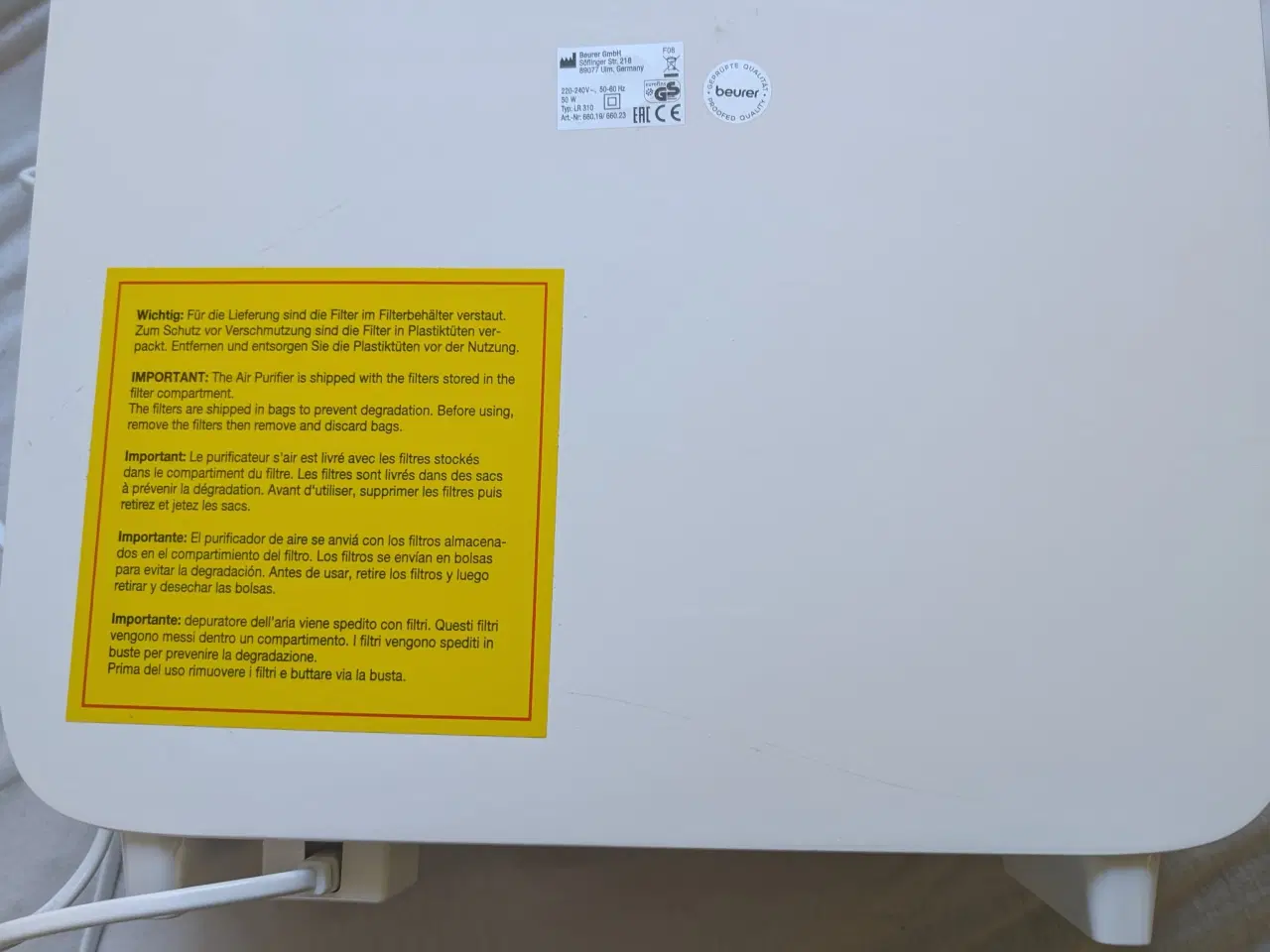 Billede 3 - Beurer LR310 luftrenser 