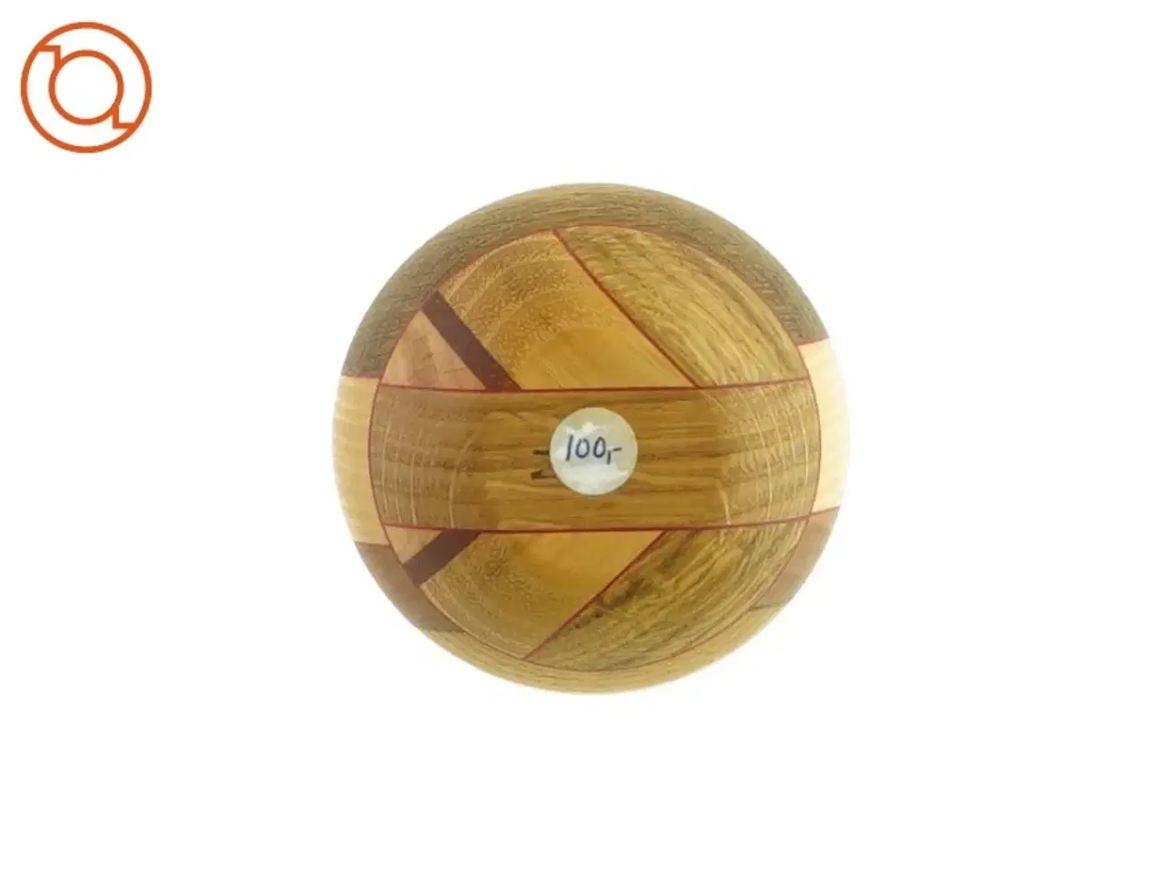 Billede 3 - Skål i træ med røde streger