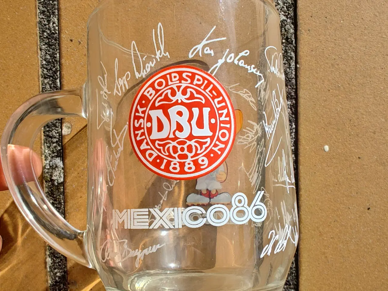 Billede 2 - DBU Mexico 1986 Glas med autografer