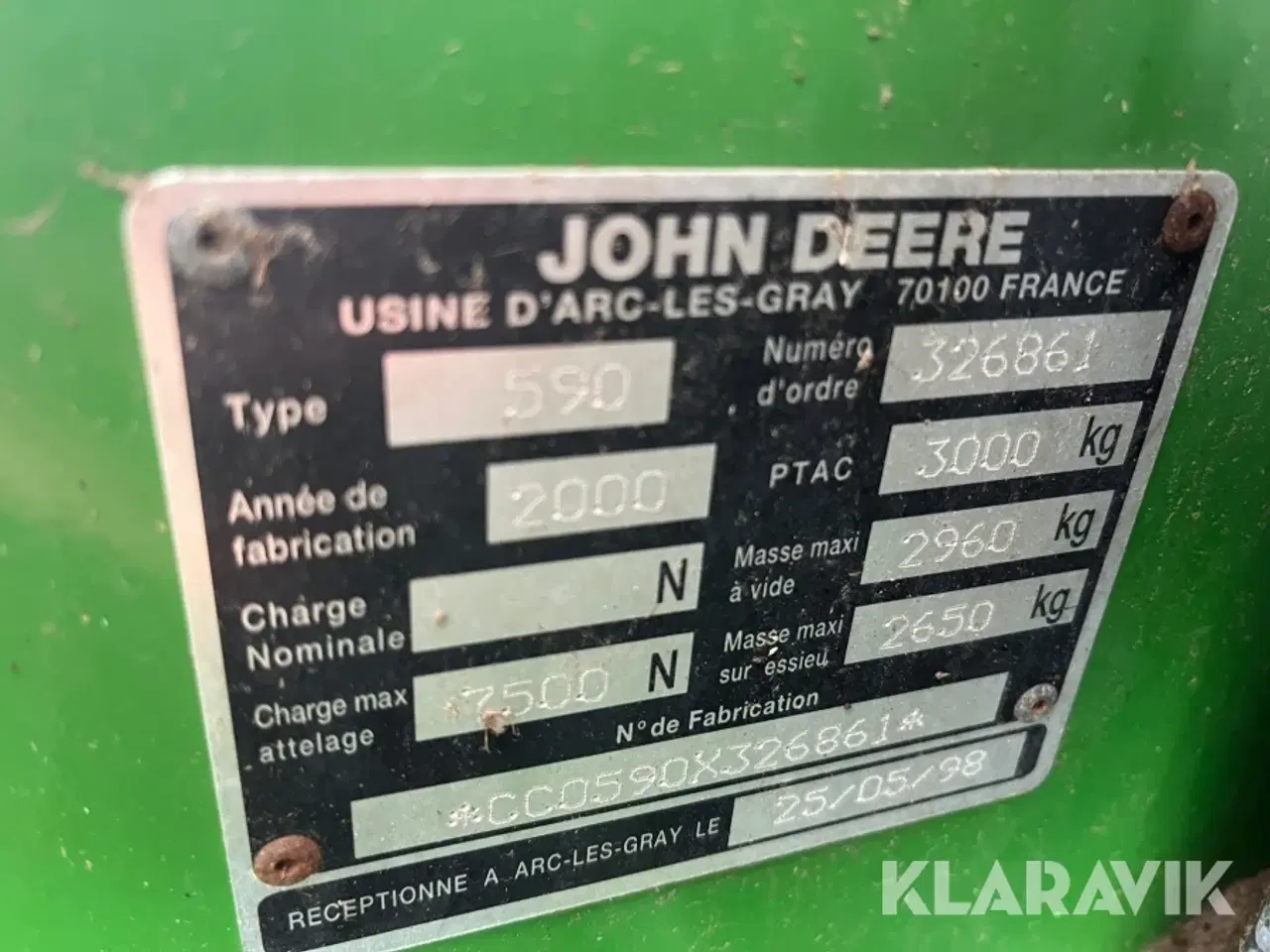 Billede 6 - Ballepresser John Deere 590