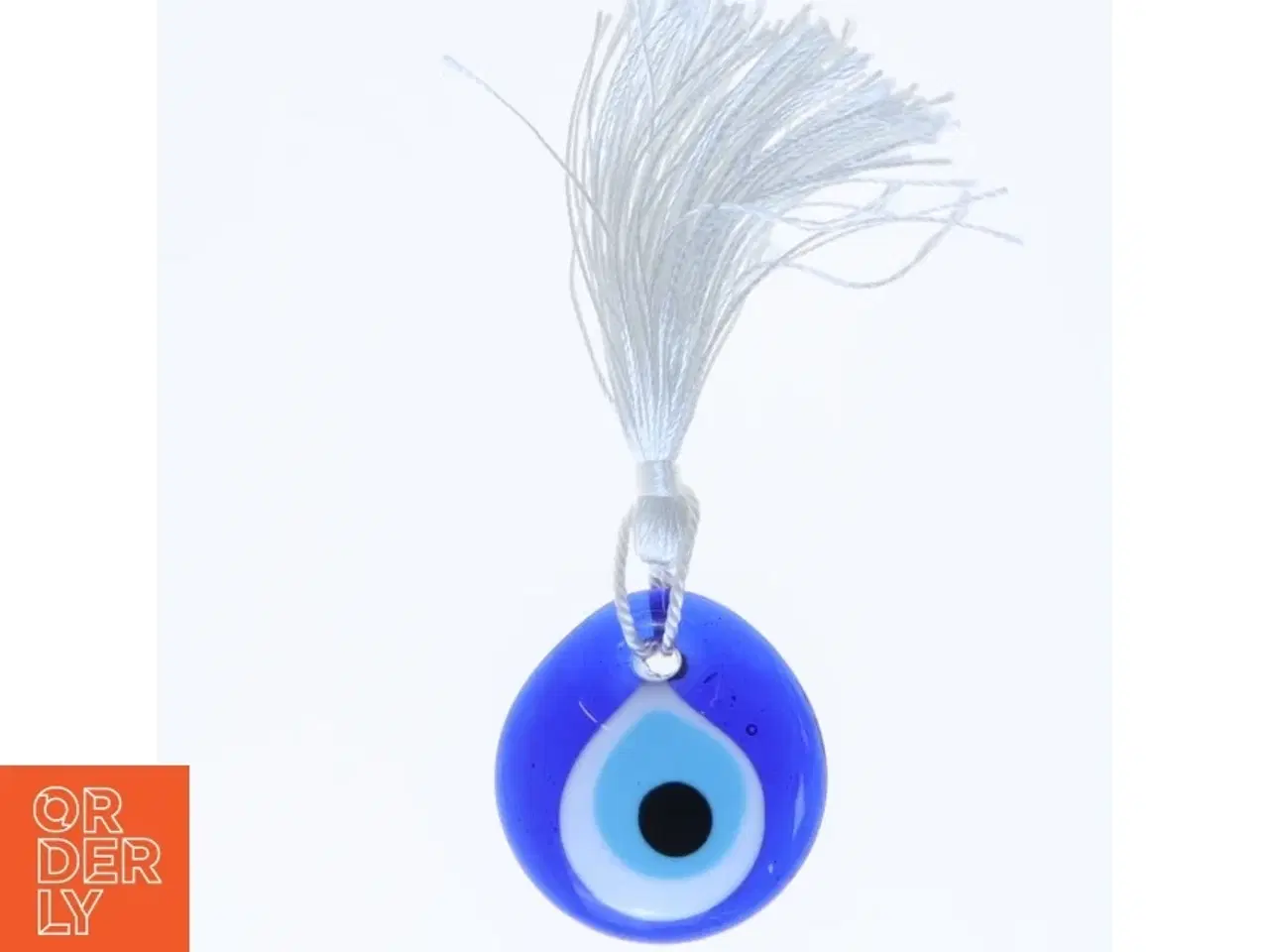 Billede 2 - Blåt øje amulet med kvast (str. Ø 4,5 cm)