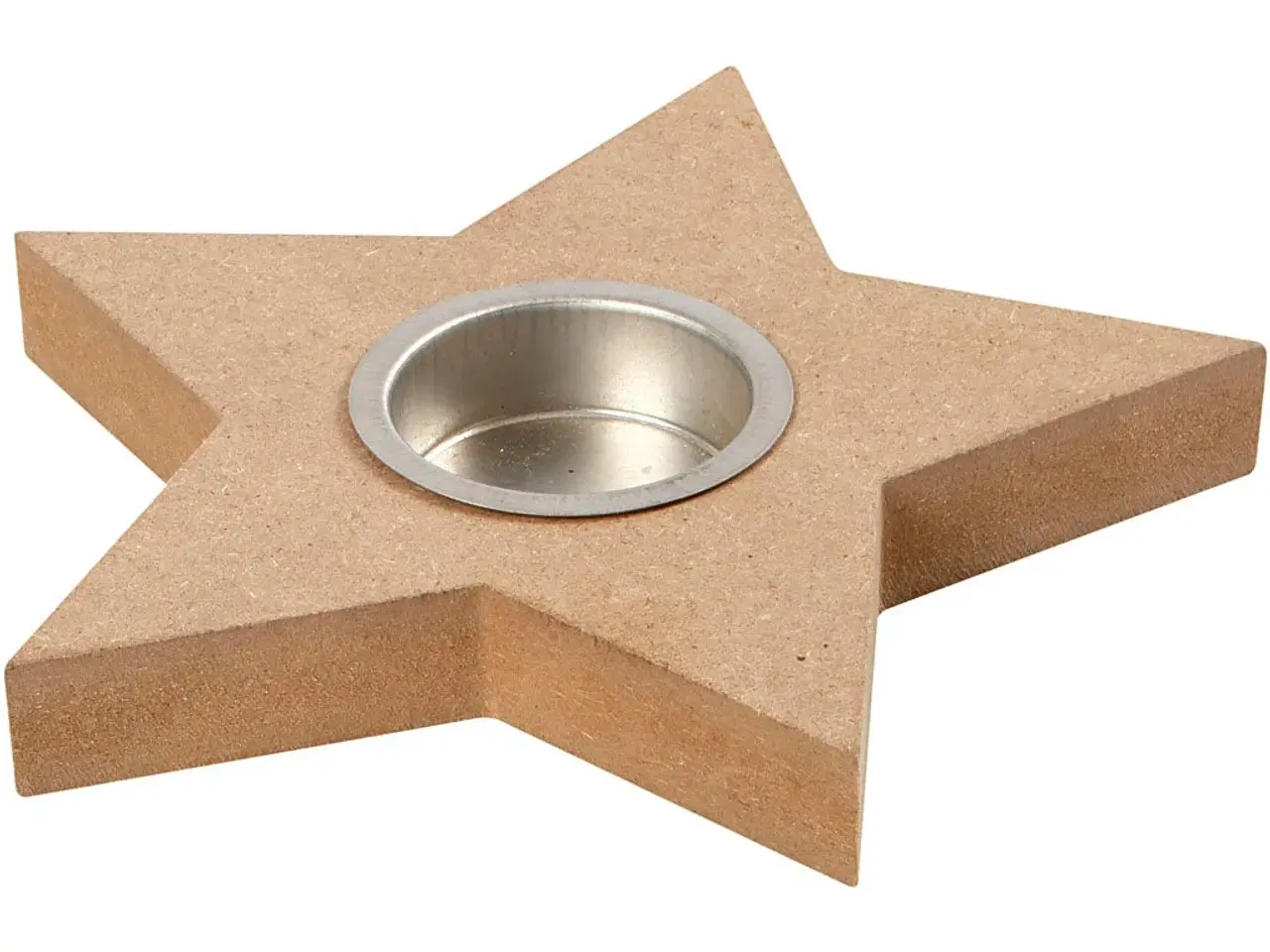 Billede 1 - Elegant stjerneformet fyrfadsstage med metalindsats