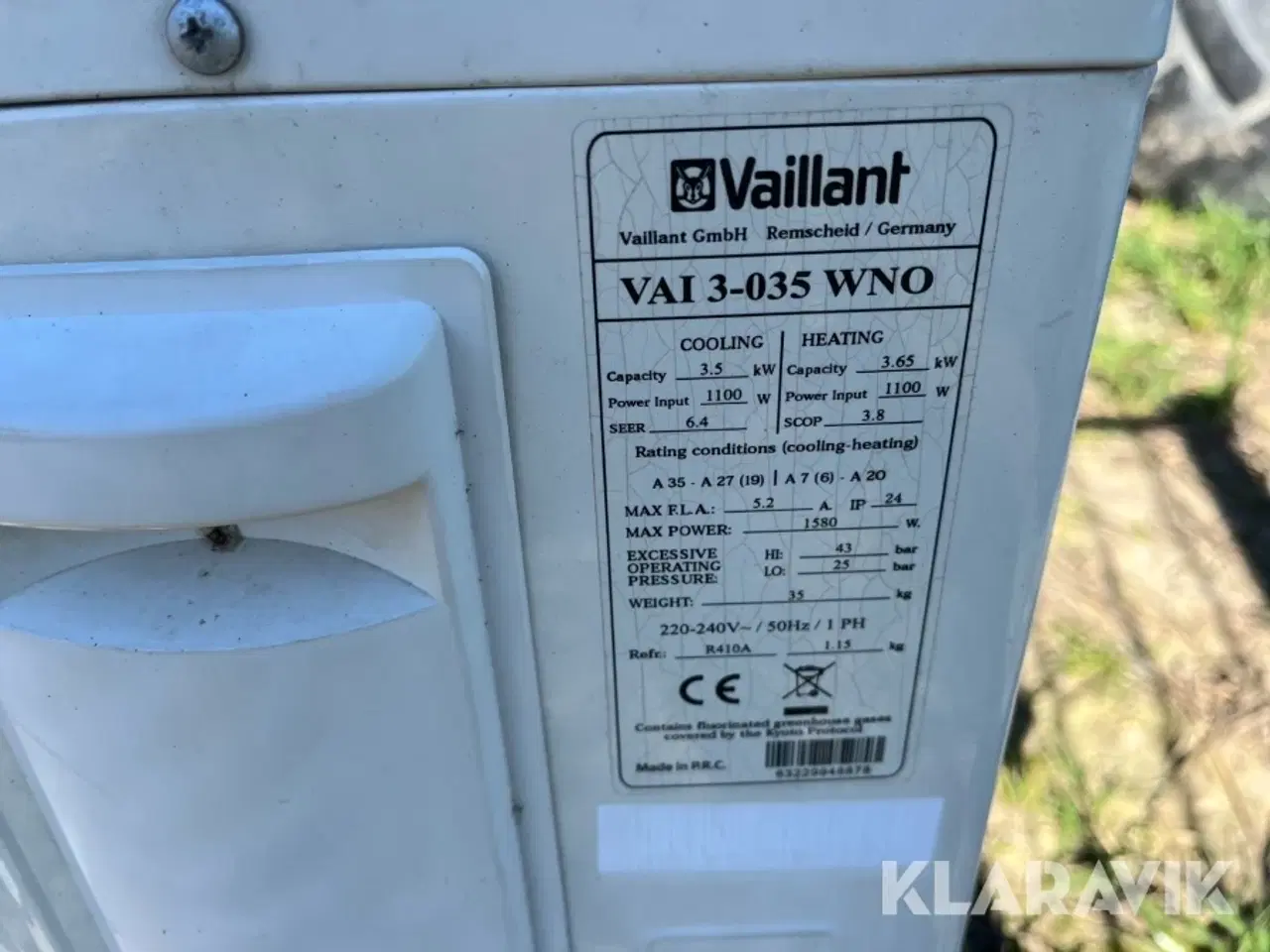 Billede 5 - Varmepumpe Vaillant VAI 3-035 WNO