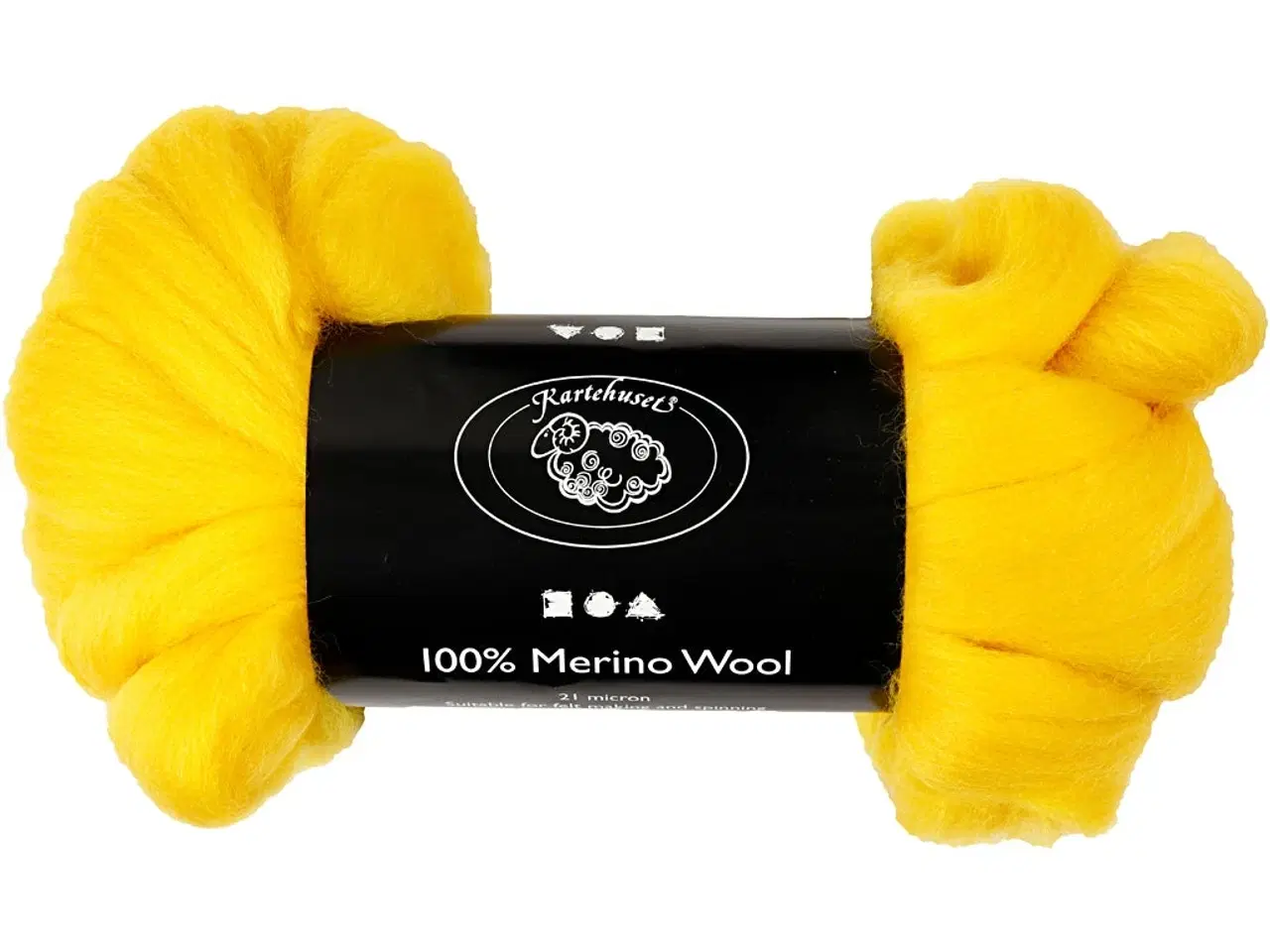 Billede 1 - Solgul Merinould 21 my - 100g til Filting & Spinding