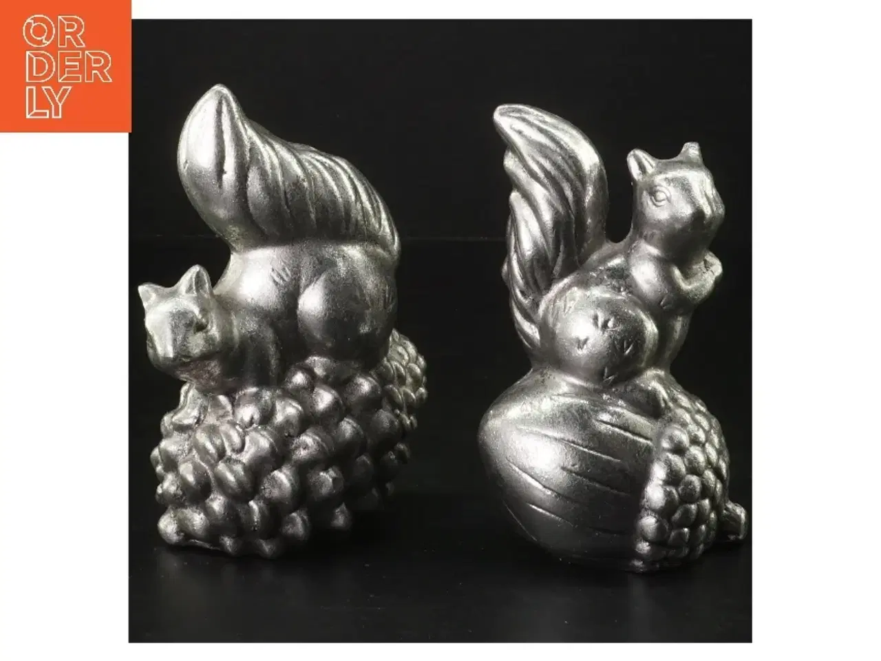 Billede 1 - Dekorative egernfigurer i metal (str. 14x10 cm)