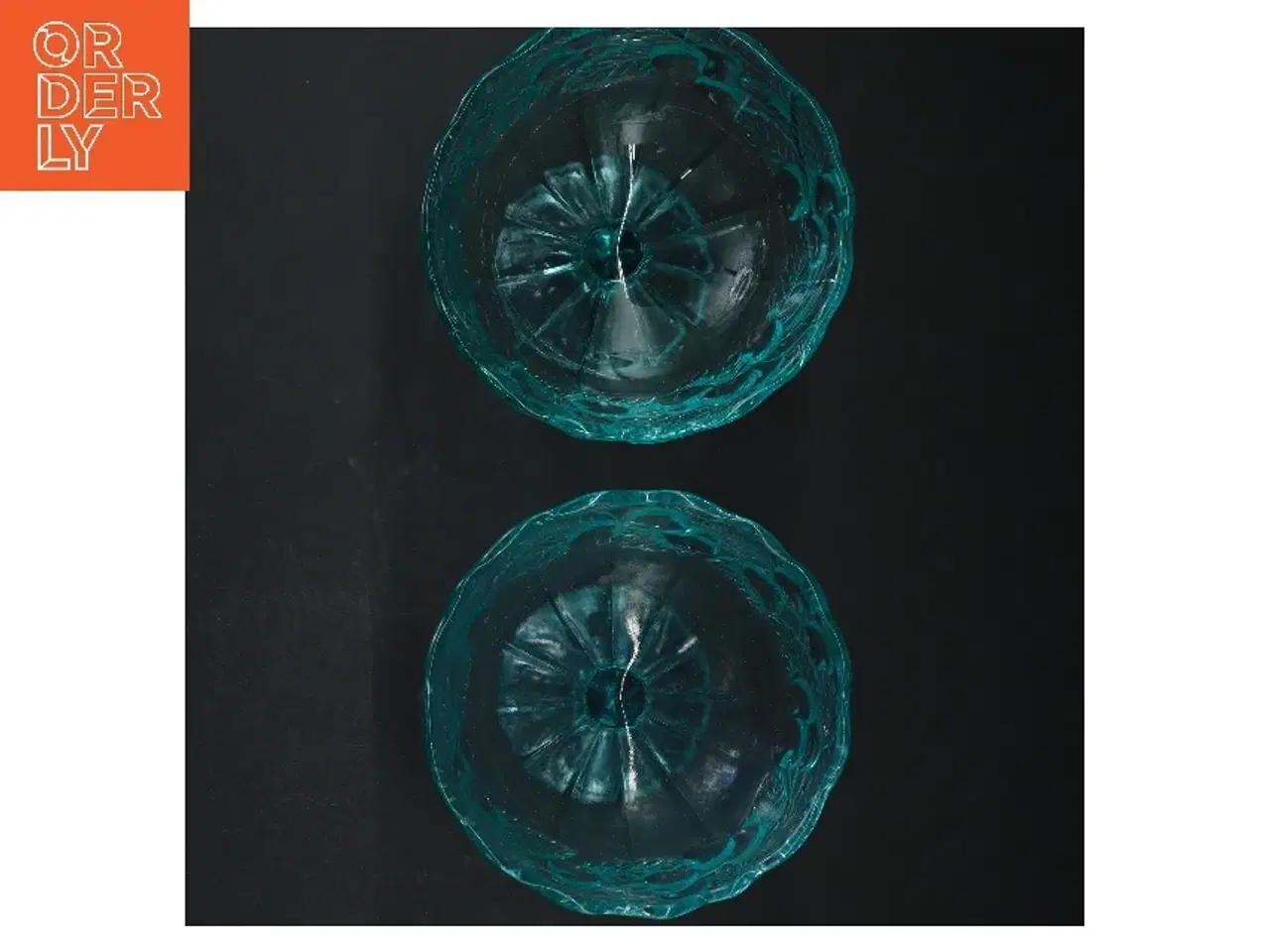 Billede 2 - Turkise opsatser i krystalglas (str. H. 13 cm. ø. 13 cm)