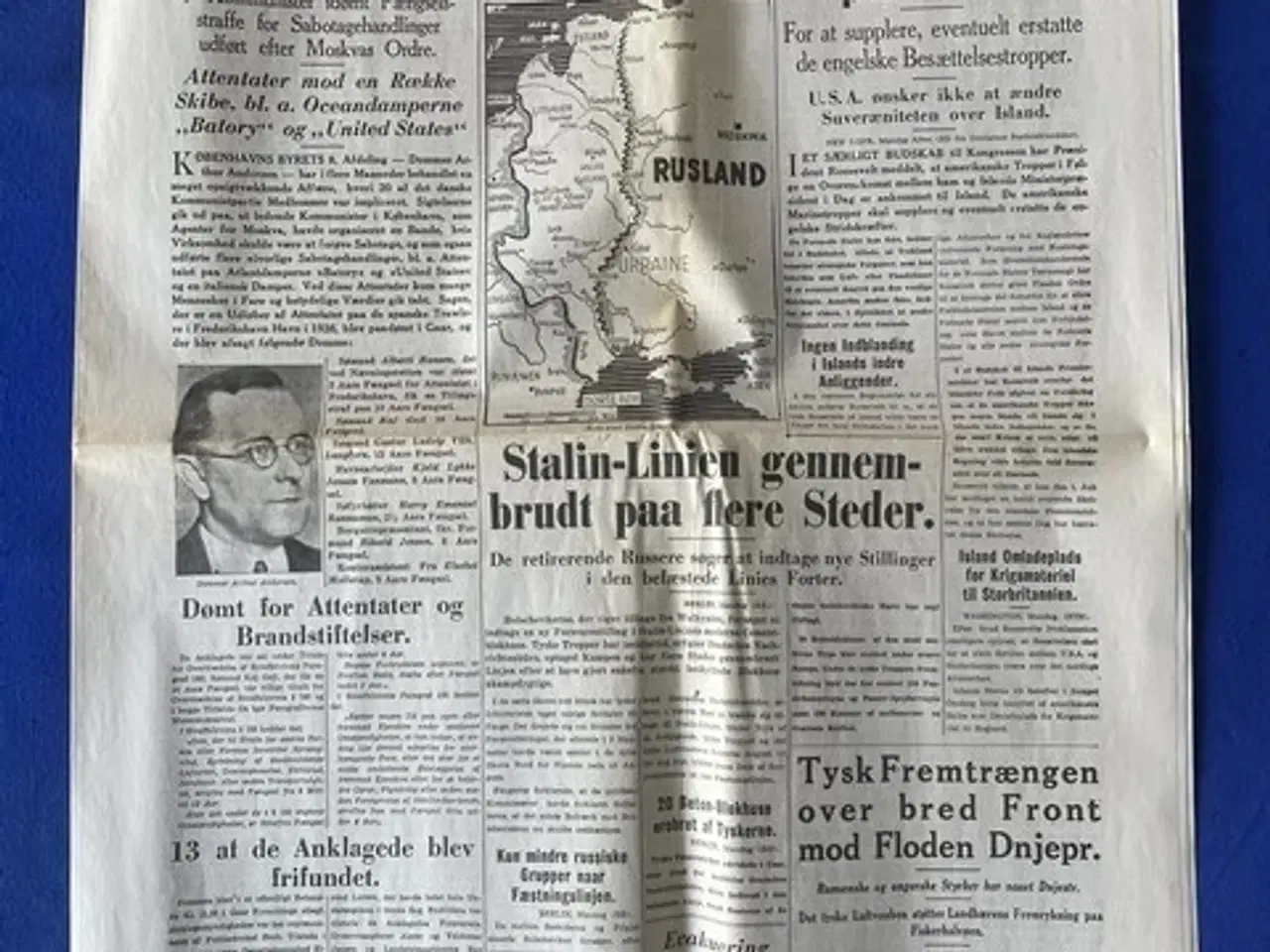 Billede 1 - Avis - Social Demokraten - 8. Juli 1941 - Dansk komunistisk Terror Komplot