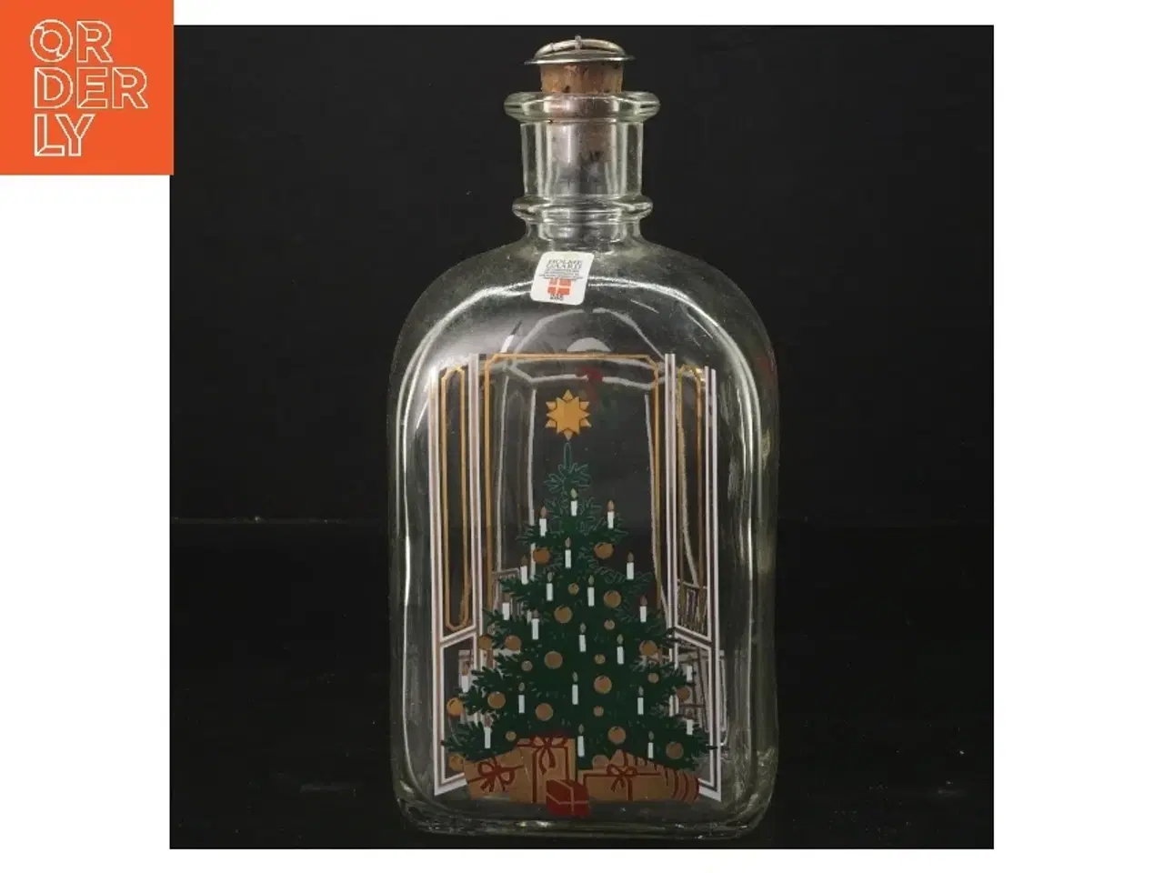 Billede 1 - Klukflaske med juletræsmotiv fra Holmegaard (str. 20 cm)