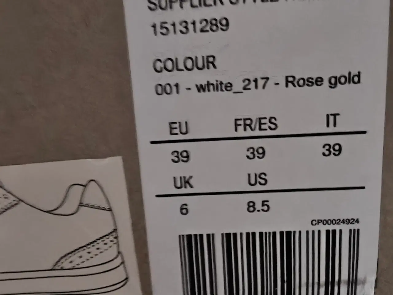 Billede 5 - Hvide/Rose Gold ONLY Sko (str. 39)